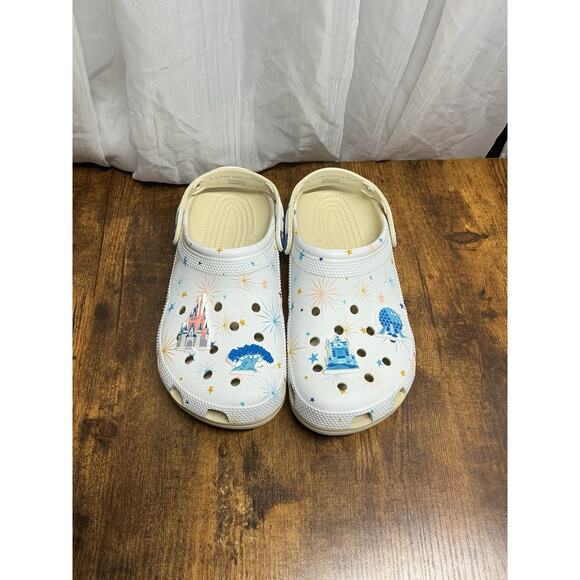Crocs Disneyland Resort Parks Sandal Men 8 W 10 Castle Fireworks Space Mountain - Picture 1 of 11